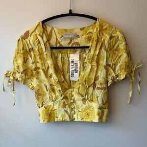NWT Urban Outfitters Floral Yellow Top